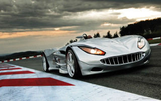 Silver sports car raceclouds mountain - a race free wallpaper