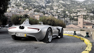 Silver sports car parking lot 4 - the road free wallpaper