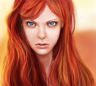 Woman red hair blue eyes 3 - red hair free wallpaper for tablet