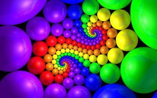 Colorful rainbow ball pit balls 2 - op art free wallpaper