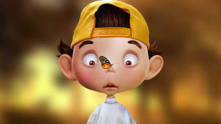 Cartoon boy butterfly nose yellow 2 - his nose free wallpaper