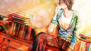 Woman chair books table reading - a chair next free wallpaper