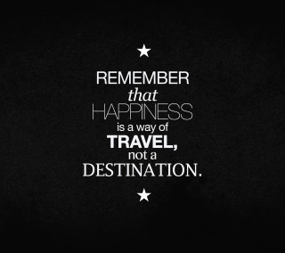 Black white quote happiness travel - simple free wallpaper for tablet