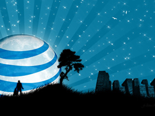 Person big blue ball stars - nighttime free wallpaper