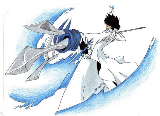 Woman white dress sword dragon - a drawing of a woman free wallpaper