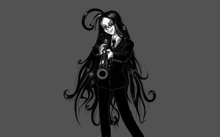 Woman long hair gun hand 2 - dada free wallpaper