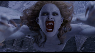 Woman bloody face white makeup - brom free wallpaper