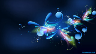 Blue background bubbles butterfly back - back free wallpaper for desktop