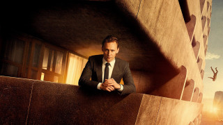 Man suit tie leaning wall 2 - his hand free wallpaper
