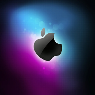 Black apple logo purple blue - light free wallpaper for tablet