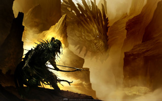 Giant creature sword dragon yellow - its hand free wallpaper