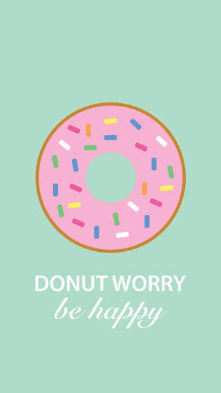 Donut sprinkles worry be happy - happy free wallpaper for mobile