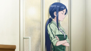 Woman blue hair door arms - a door free wallpaper