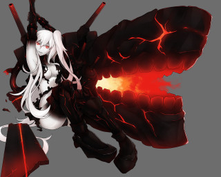Woman white hair sword flying - a flame free wallpaper for desktop