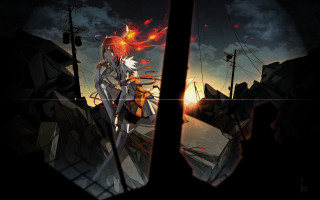 Person standing window fire sky - auto free wallpaper