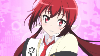 Redhair girl twintails pinkbackground cherryblossoms - aguri uchida free wallpaper