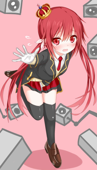 Girl school uniform flying crown - fullbody free wallpaper for mobile