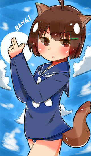 Cartoon character cat head blue - a cat free wallpaper for mobile