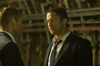 Two men suits talking warehouse - assemblage free wallpaper