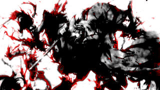 Black white demon blood splatters - action painting free wallpaper for desktop