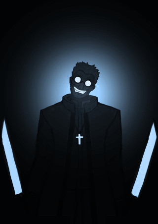 Creepy man cross knife dark - ufotable free wallpaper for mobile