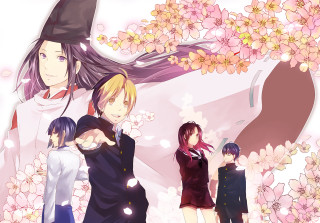 Group people flowers tree pink - toyism free wallpaper for desktop