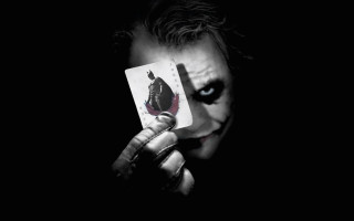 Man holding joker card painted - charles codman free wallpaper