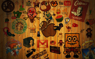 Wooden wall stickers brands coffee 5 - sticker free wallpaper