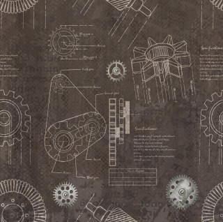 Gears drawing brown background black - assemblage free wallpaper for tablet