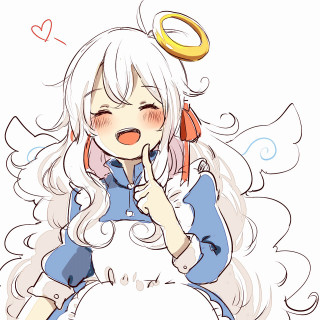 Girl angel wings halo drawing - a finger free wallpaper for tablet