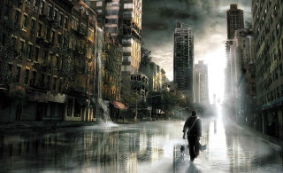 Man walking city street tall - a street in a city free wallpaper