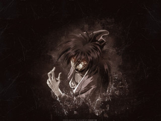 Man long hair demon face - anime free wallpaper