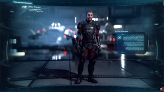 Man futuristic suit room background - mass effect free wallpaper for desktop