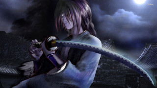 Woman sword dark sky clouds 2 - a dark sky free wallpaper