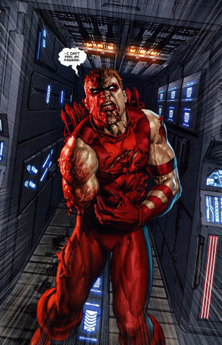 Man red suit hallway red - a red suit free wallpaper for mobile