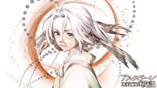White hair woman bird shoulder - akihiko yoshida free wallpaper