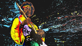 Man playing guitar water paint - artgem free wallpaper for desktop