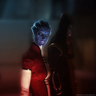 Man red shirt guitar blue - a dark room free wallpaper for tablet