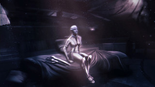 Eve rider astronaut space art - her face and body free wallpaper