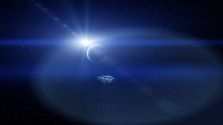 Space bright sun small object - a distant object in the background free wallpaper