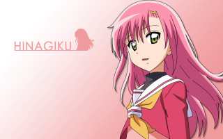 Girl pink hair pink background - free anime wallpaper
