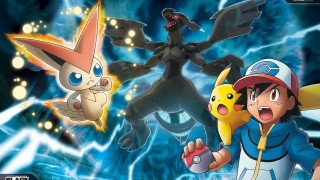 Pokemon group blue background lightning - effect free wallpaper