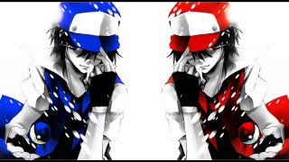 Anime couple red characters image - hat free wallpaper