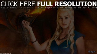 Woman holding dragon hand caption - a caption below free wallpaper