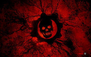 Creepy skull hole tree branch - blood free wallpaper