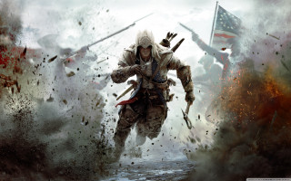 Man hooded running field fire - two sword free wallpaper
