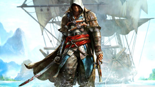 Pirate man walking water sword - a video game free wallpaper