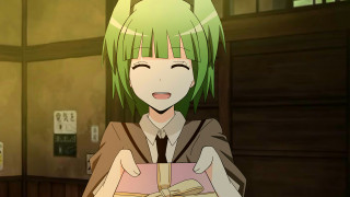 Girl green hair holding gifts - green hair holding free wallpaper