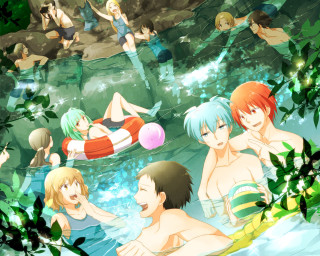 Swimming pool raft anime summer - a raft free wallpaper