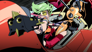 Cartoon character gun car woman - cyberpunk art free wallpaper